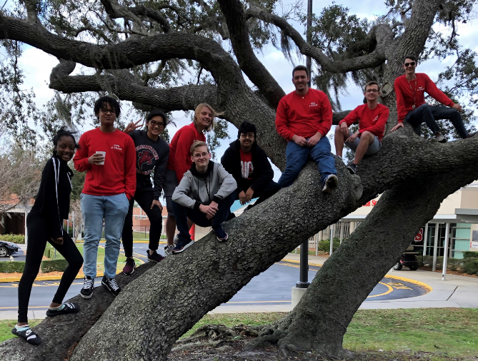 Students in dress code outside